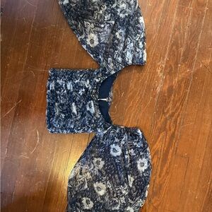 Free People Midnight Blue Floral Blouse